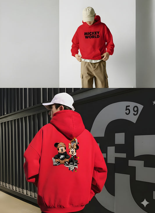 Mickey world graphic printed hoodie