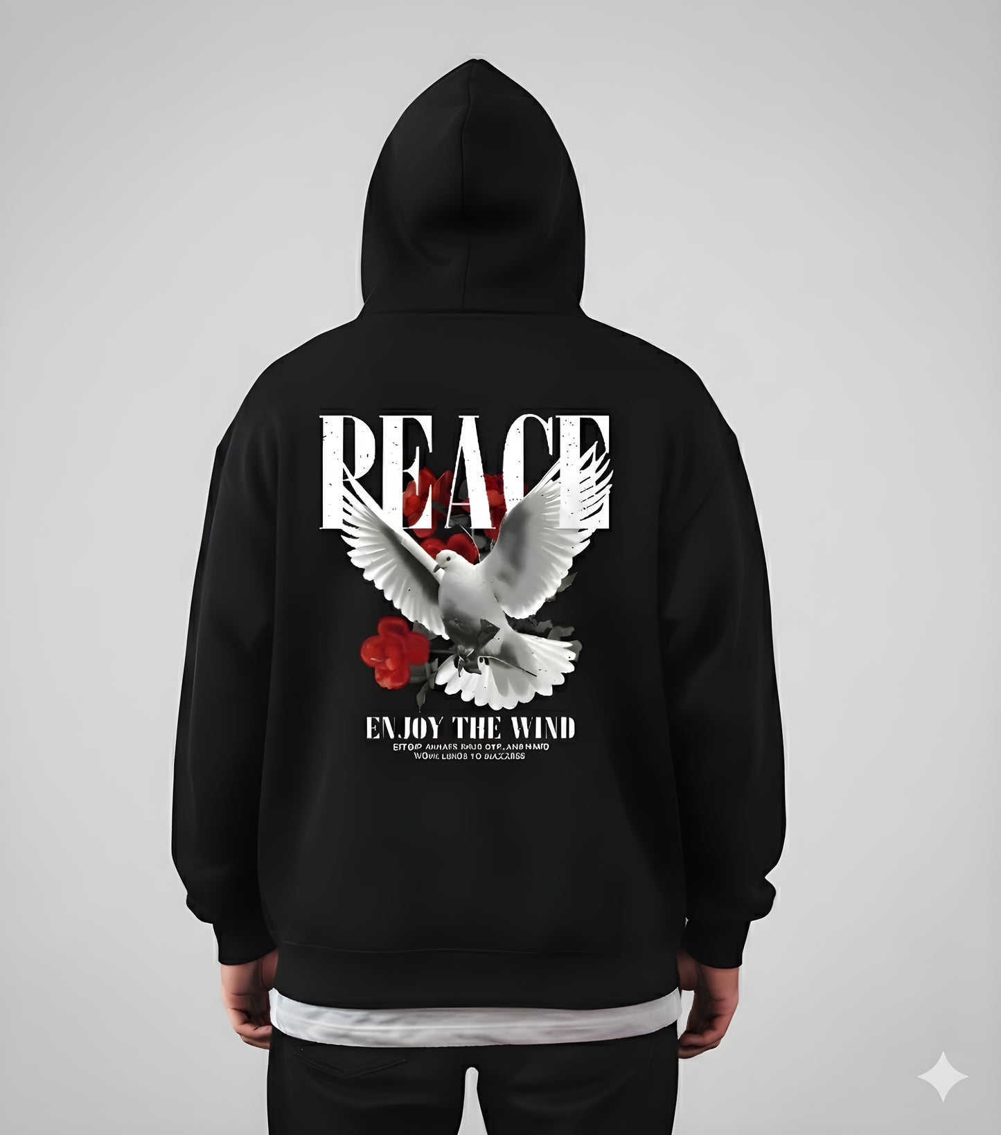 Peace graphic print hoodie