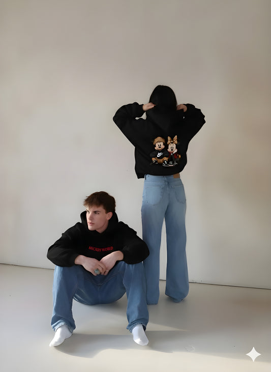 Mickey world graphic printed hoodie