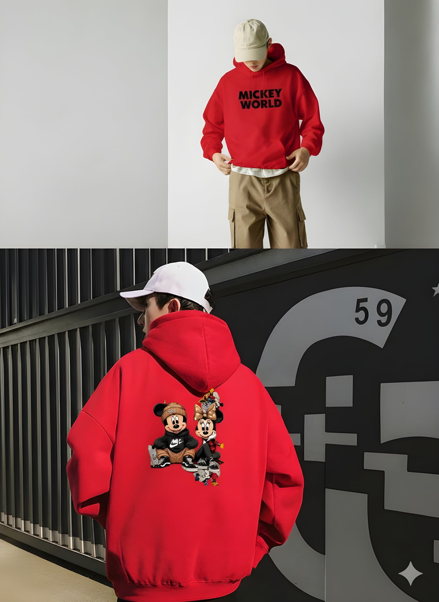 Mickey world graphic printed hoodie