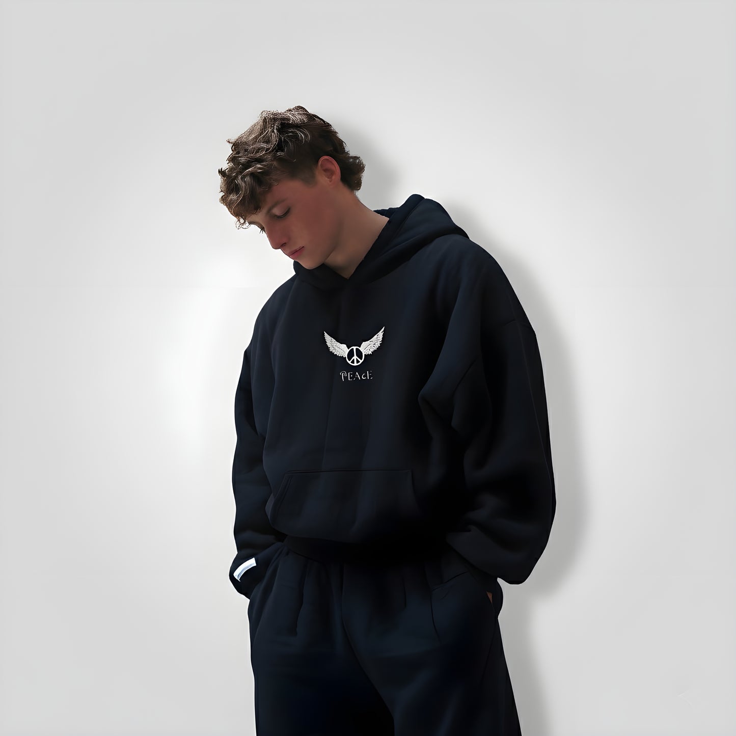 Peace graphic print hoodie